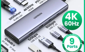 UGREEN USB C 허브 4K 60Hz 유형 C HDMI 2.0 RJ45 USB 3.0 PD 100W 어댑터 Macbook Air Pro iPad Pro M1 PC 액세서리 USB 허브