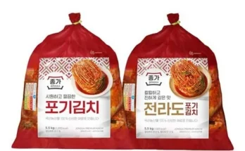 지나치면 후회해요  종가 중부식 포기김치 11kg (5.5kg X 2 만족감을 한번에!