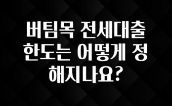 설레는 이유는 “이거” 버팀목 전세대출 한도는 어떻게 정해지나요? 지금 소개할게요