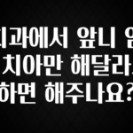 드디어 다음주에 공개 치과에서 앞니 임시치아만 해달라고하면 해주나요? 주목하고 계십니다