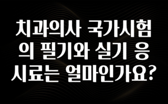 요즘 찰떡인 치과의사 국가시험의 필기와 실기 응시료는 얼마인가요? 후회하지 않습니다