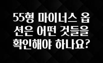 요즘 이게 유행 55형 마이너스 옵션은 어떤 것들을 확인해야 하나요? 리뷰 해보겠습니다