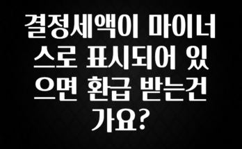 후회하지 않는 결정세액이 마이너스로 표시되어 있으면 환급 받는건가요? 클릭해보세요