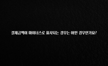 진심을 담은 결제금액이 마이너스로 표시되는 경우는 어떤 경우인가요? 확인 부탁드립니다
