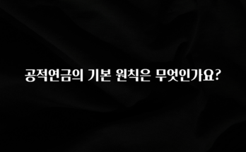 리뷰 좋은 공적연금의 기본 원칙은 무엇인가요? 요약본만 확인해보세요