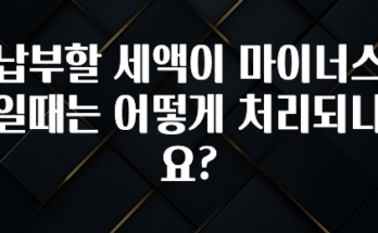 재구매율 1위 납부할 세액이 마이너스일때는 어떻게 처리되나요? 확인 부탁드립니다