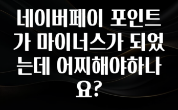 올해 필수 네이버페이 포인트가 마이너스가 되었는데 어찌해야하나요? 확인 부탁드립니다