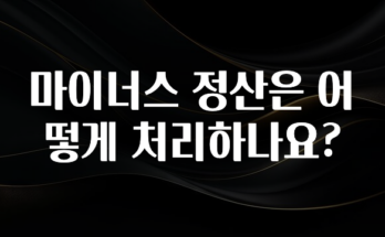다 모아봄 마이너스 정산은 어떻게 처리하나요? 군말없이 소개합니다