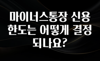 궁금한 소식 마이너스통장 신용한도는 어떻게 결정되나요? 바로 소개합니다.