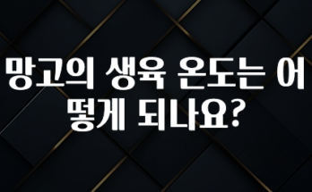 대박소식 망고의 생육 온도는 어떻게 되나요? 궁금하시죠?