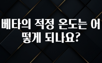 “이건” 꼭 보고 하세요 베타의 적정 온도는 어떻게 되나요? 지금 바로 공개합니다