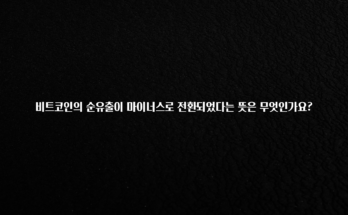 사랑을 담은 비트코인의 순유출이 마이너스로 전환되었다는 뜻은 무엇인가요? 알려드립니다