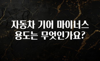 공감주의 자동차 기어 마이너스 용도는 무엇인가요? 궁금하신가요?