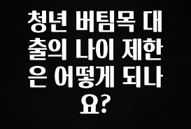 sns소식 청년 버팀목 대출의 나이 제한은 어떻게 되나요? 확인해보세요