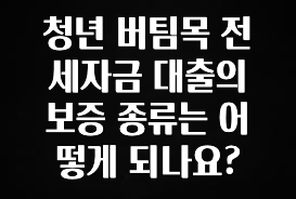 이번 달 청년 버팀목 전세자금 대출의 보증 종류는 어떻게 되나요? 실시간 리뷰입니다