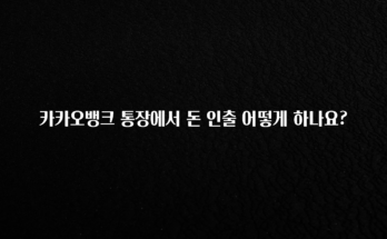 공감주의 카카오뱅크 통장에서 돈 인출 어떻게 하나요? 관심이 뜨겁습니다