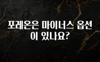 재구매율 1위 포레온은 마이너스 옵션이 있나요? 요약본만 확인해보세요