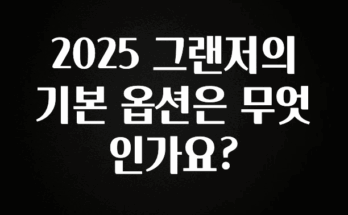 이거 “꼭” 기억하자 2025 그랜저의 기본 옵션은 무엇인가요? 소개합니다