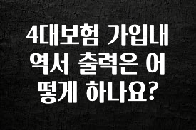 놓치지말고 4대보험 가입내역서 출력은 어떻게 하나요? 요약본만 확인해보세요