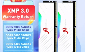 요즘 이게 유행 KingBank 브랜드 시리즈 DDR5 RGB RAM 메모리 DDR5 RAM PC 16GB 32GB 64GB 6000MHz 6400 MHz RAM 데스크탑 흰색 하이닉스 칩 요약정리