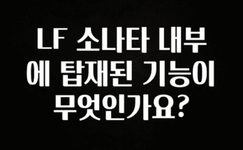 모두가 궁금했던 LF 소나타 내부에 탑재된 기능이 무엇인가요? 확인 부탁드립니다