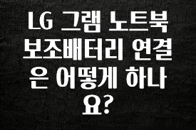 대박인 증거 LG 그램 노트북 보조배터리 연결은 어떻게 하나요? 주목하고 계십니다