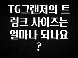 인플루언서가 공개한 TG그랜저의 트렁크 사이즈는 얼마나 되나요? 실시간 리뷰입니다