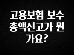 이번주 제일 많이찾은 고용보험 보수총액신고가 뭔가요? 확인해보세요