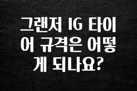 진심을 담은 그랜저 IG 타이어 규격은 어떻게 되나요? 확인 부탁드립니다
