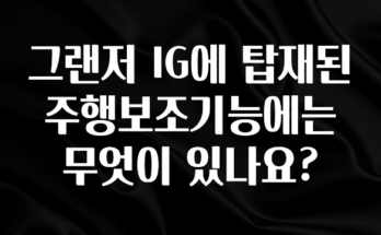 엄마아빠가 좋아하는 그랜저 IG에 탑재된 주행보조기능에는 무엇이 있나요? 주목하고 계십니다