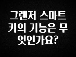 꿀 소식 그랜저 스마트키의 기능은 무엇인가요? 기억하세요
