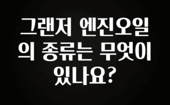 추가정보 떳다 그랜저 엔진오일의 종류는 무엇이 있나요? 알짜배기만 골라가세요