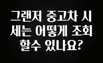 별다섯개 그랜저 중고차 시세는 어떻게 조회할수 있나요? 궁금하신가요?