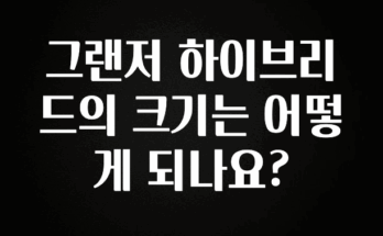 “후기” 꼭보세요 그랜저 하이브리드의 크기는 어떻게 되나요? 실간 리뷰