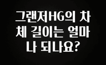 주목 그랜저HG의 차체 길이는 얼마나 되나요? 요약본만 확인해보세요