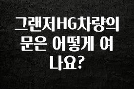 추가정보 그랜저HG차량의 문은 어떻게 여나요? 바로 클릭