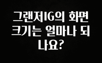 꾸준한 인기 그랜저IG의 화면 크기는 얼마나 되나요? 후회하지 않습니다