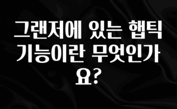 오늘 추천드려야 할 그랜저에 있는 햅틱기능이란 무엇인가요? 핫한 정보입니다