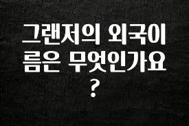 혜자소식 떳다 그랜저의 외국이름은 무엇인가요? 추천한 이유입니다