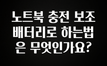 요즘 이게 유행 노트북 충전 보조배터리로 하는법은 무엇인가요? 지금떳다