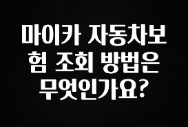 (2025 업데이트) 마이카 자동차보험 조회 방법은 무엇인가요? 알려드립니다