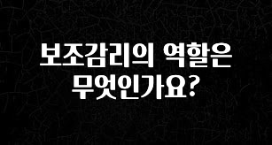 간단뉴스 보조감리의 역할은 무엇인가요? 요약정리
