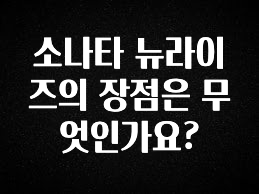 인플루언서가 공개한 소나타 뉴라이즈의 장점은 무엇인가요? 전합니다