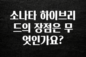 꾸준한 인기 소나타 하이브리드의 장점은 무엇인가요? 30초면 확인 가능합니다