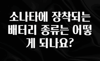 감사를 담은 소나타에 장착되는 배터리 종류는 어떻게 되나요? 정직하게 소개해보겠습니다