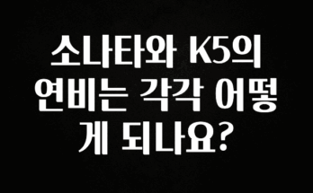 꿀팁이라고? 소나타와 K5의 연비는 각각 어떻게 되나요? 주목하고 계십니다