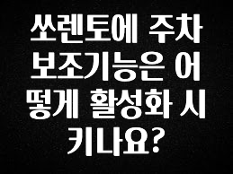 (2025 업데이트) 쏘렌토에 주차보조기능은 어떻게 활성화 시키나요? 요약본만 확인해보세요