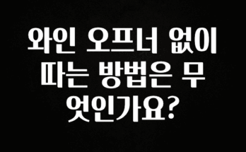 유튜브에서 난리난 정보 와인 오프너 없이 따는 방법은 무엇인가요? 리뷰 해보겠습니다