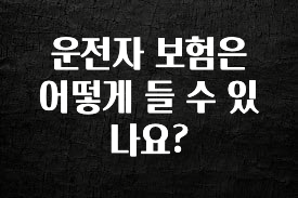 가성비 좋은 운전자 보험은 어떻게 들 수 있나요? 지금떳다