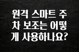 요즘 유행 원격 스마트 주차 보조는 어떻게 사용하나요? 추천드릴게요